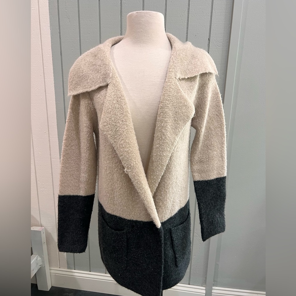 Elegant Women's Cream and Black Teddy Jacket